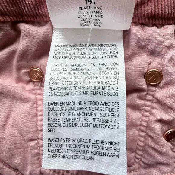 NWT MOTHER Denim High Waisted Looker Ankle Chew in Hopscotch Pink Corduroy Sz 24